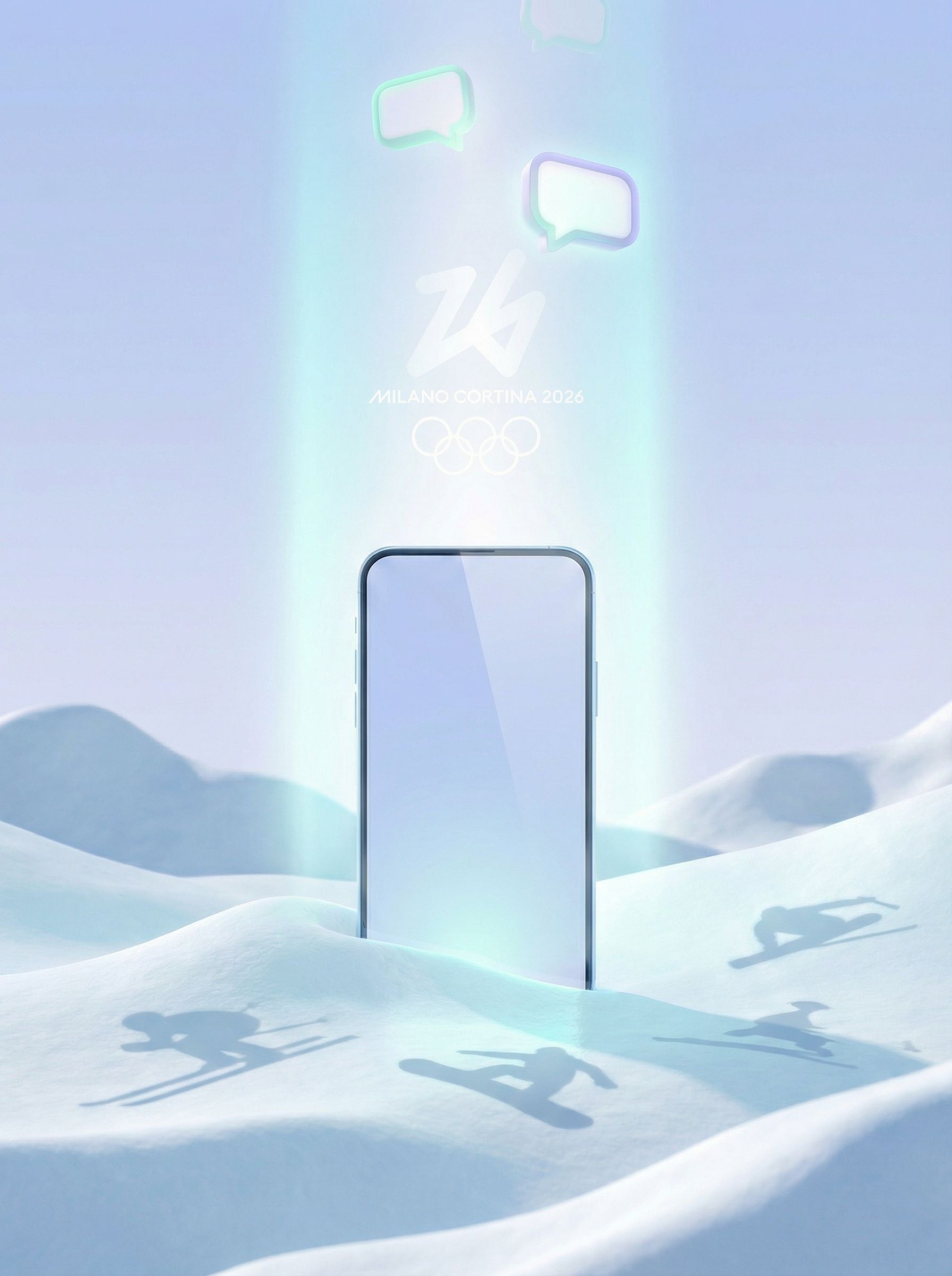 Zelena igračka kombi pred stiliziranimi modrimi in vijoličnimi gorami.