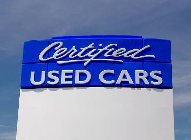 Blue sign reading Certified Used Cars