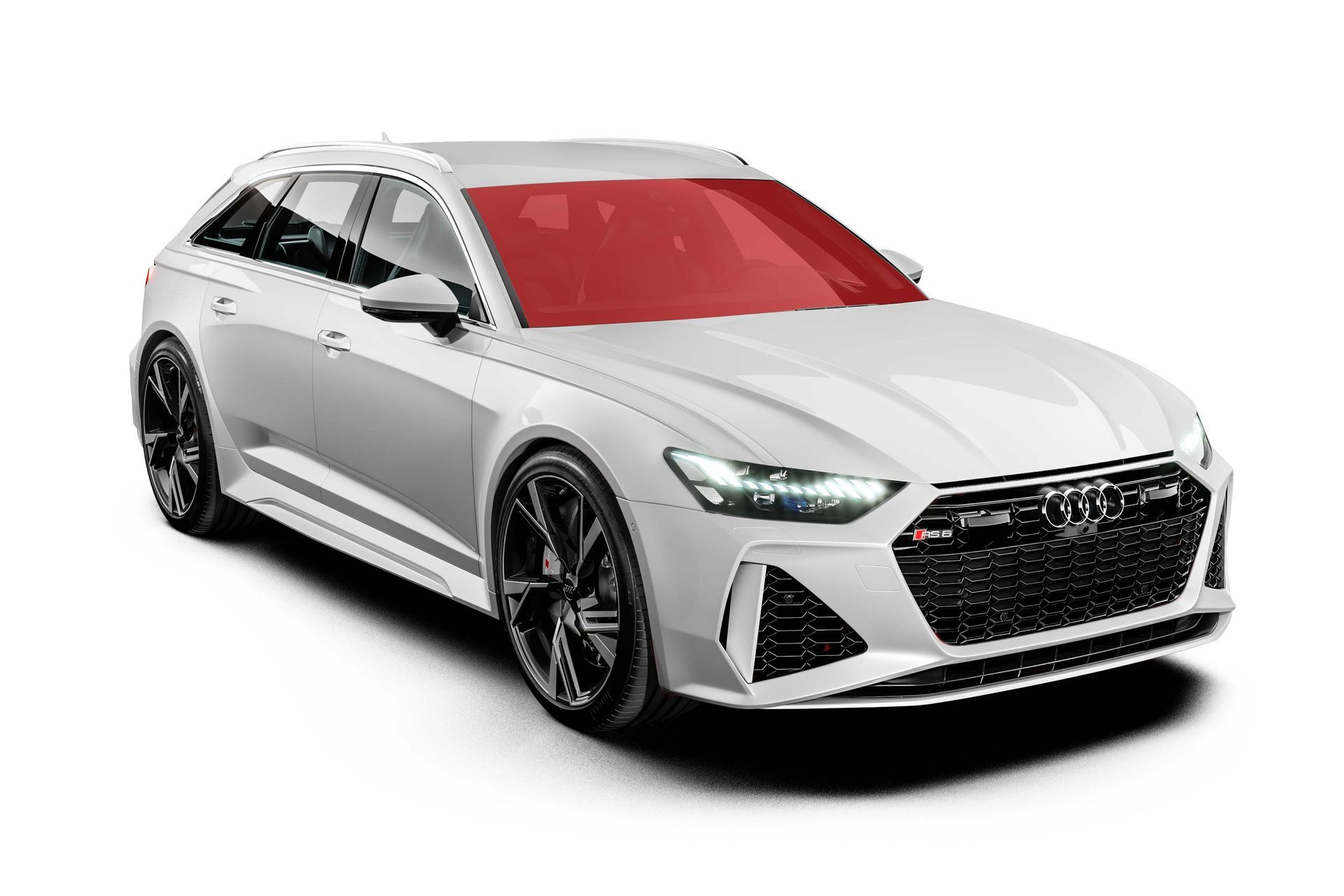 audi full windshield red tint