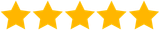 Five yellow stars in a row, indicating a 5-star rating.