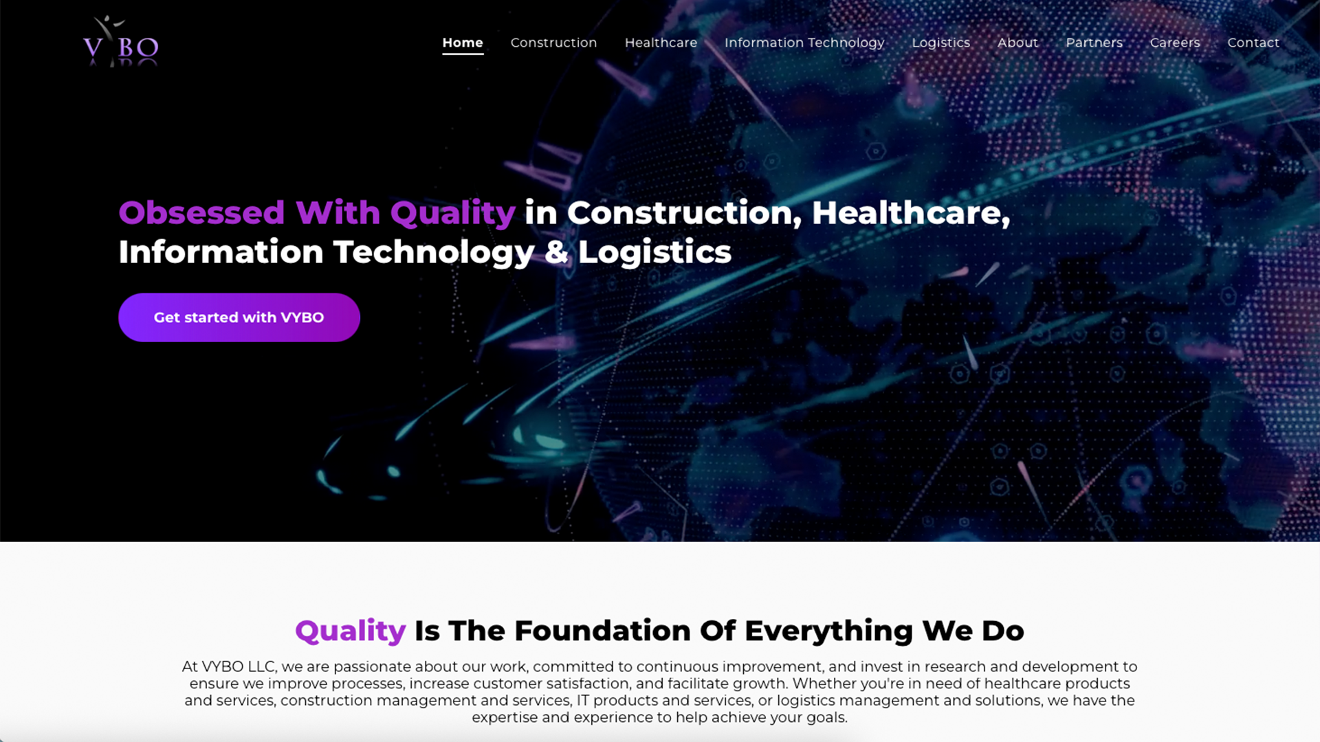 Screenshot of VYBO (Veterans Yielding Better Opportunities) website
