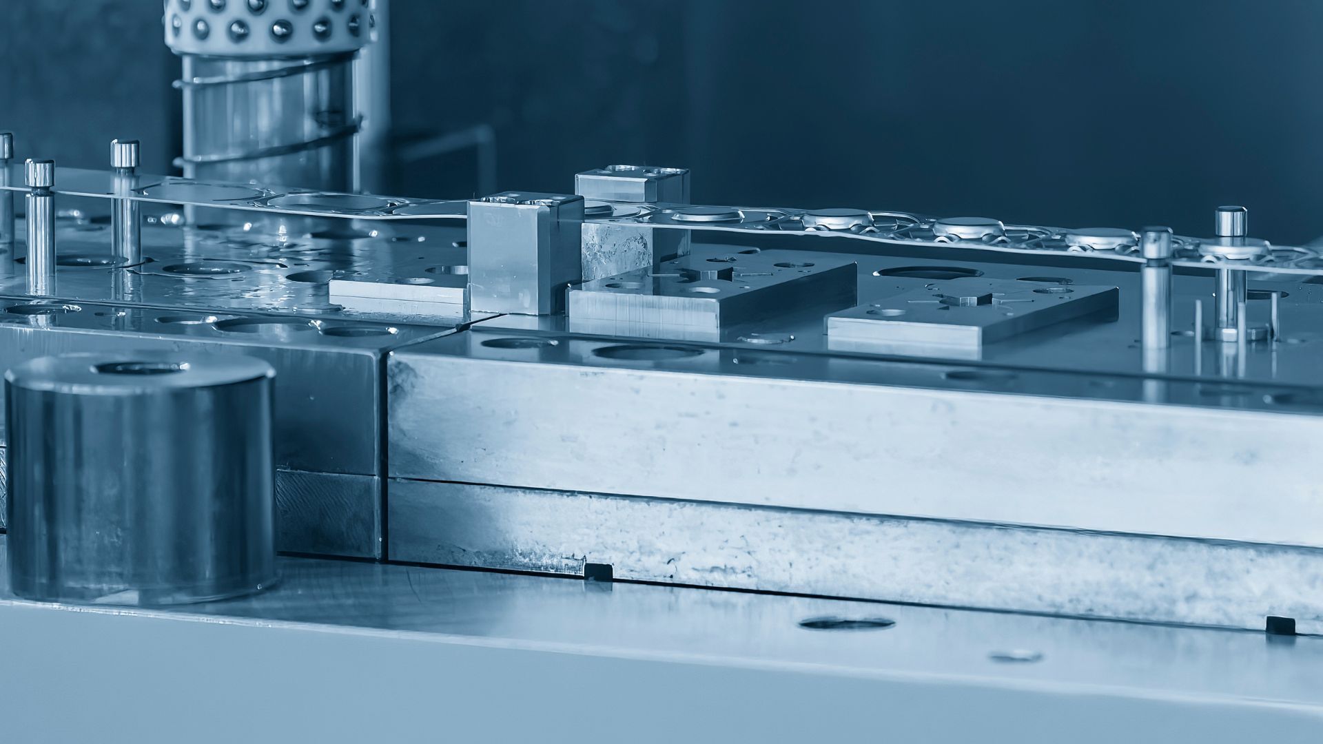 A machine with a lot of metal pieces on it