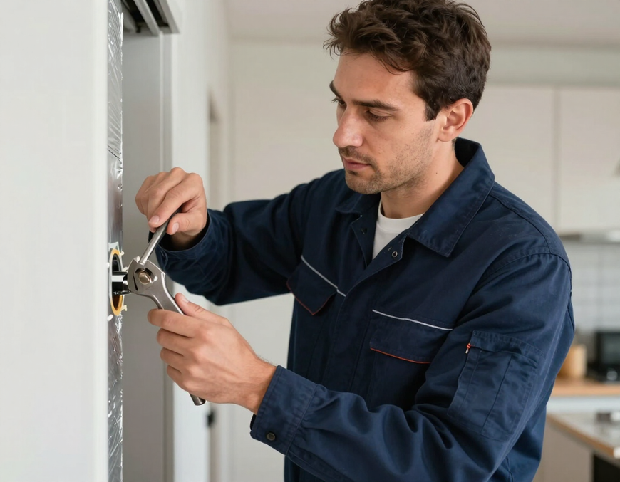 Maintenance professional making repair