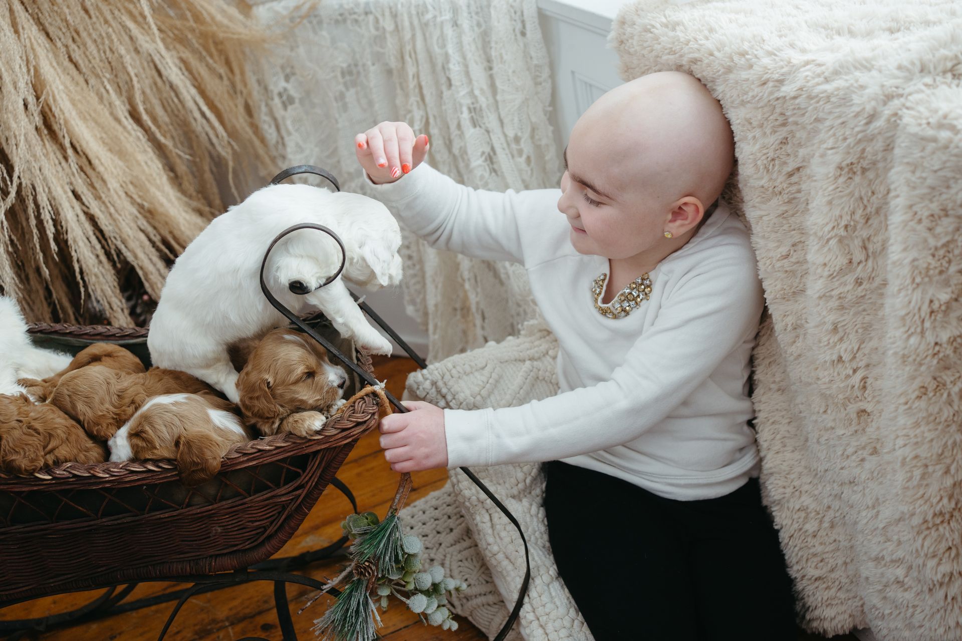 LBF Hero Ashton Hawkins with puppoes