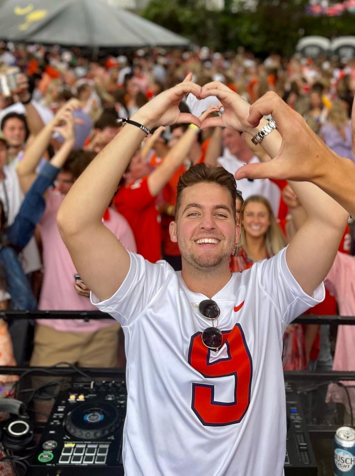 Jack Rolle at a football game wearing jersey