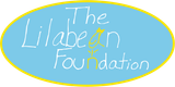 The Lilabean Foundation logo with blue background, yellow border and white text