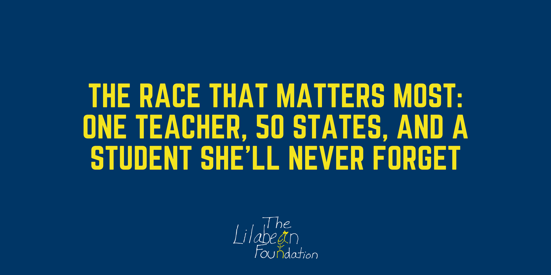 A blue graphic with yellow text reading: