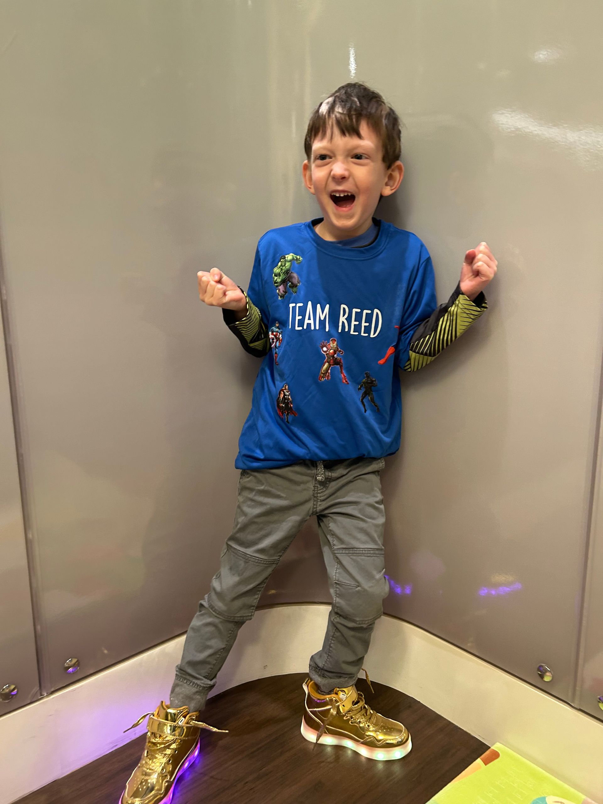 LBF Hero Reed Heggie wearing a team Reed shirt
