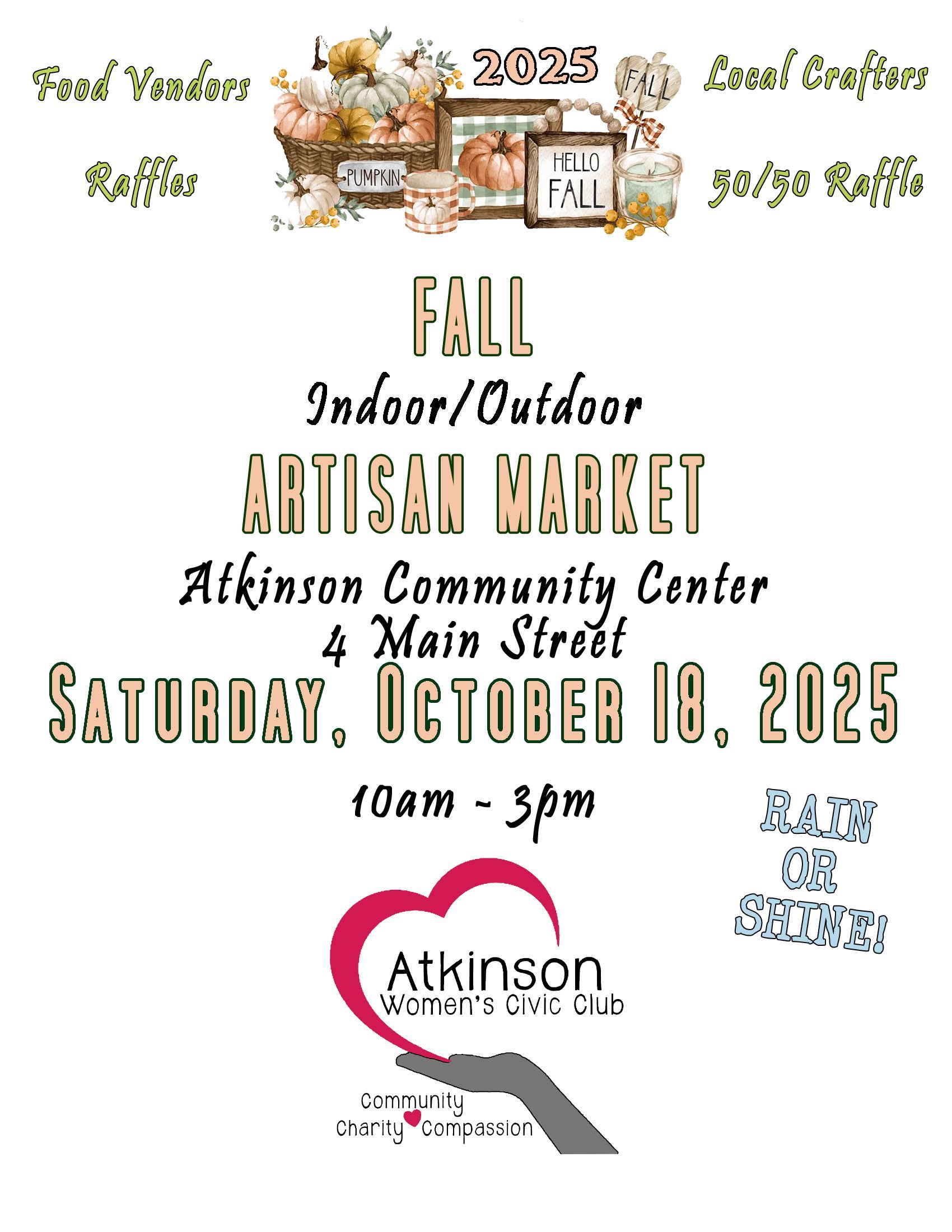 October 2025 Indoor and Outdoor Artisan Market