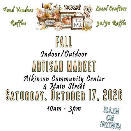 2026 Atkinson NH Fall Artisan Market and Craft Fair