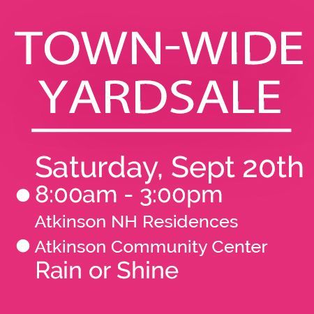 A sign for Fall 2025 town wide yard sale on Saturday, September 20, 2025
