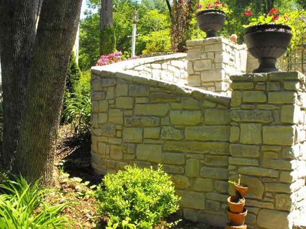 stone wall with plants - landscape architecture in Nickelsville, VA