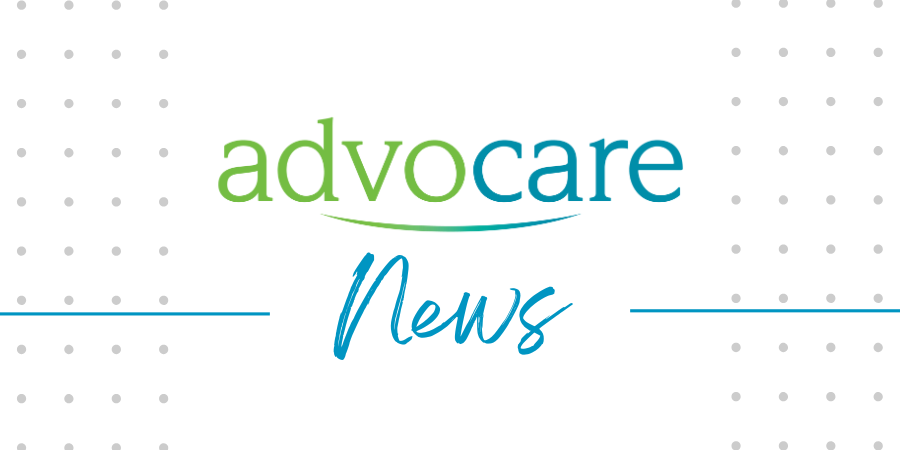 The logo for advocare news is green and blue on a white background.