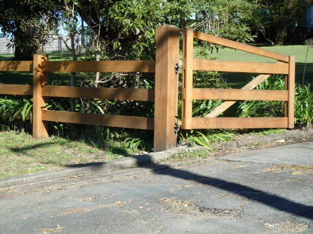 Timber Wood Fencing With Open Gate — Professional Fencing in Taree, NSW