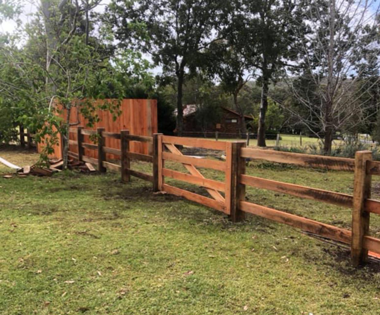 Timber Wood Fence With Gate — Professional Fencing in Taree, NSW