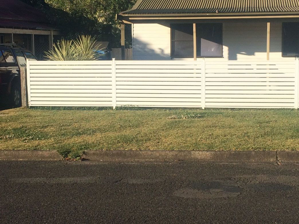 Horizontal White PVC Fence — Professional Fencing in Taree, NSW
