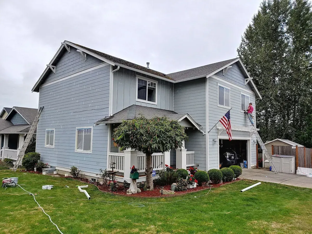 Faded exterior paint on a Bellingham
