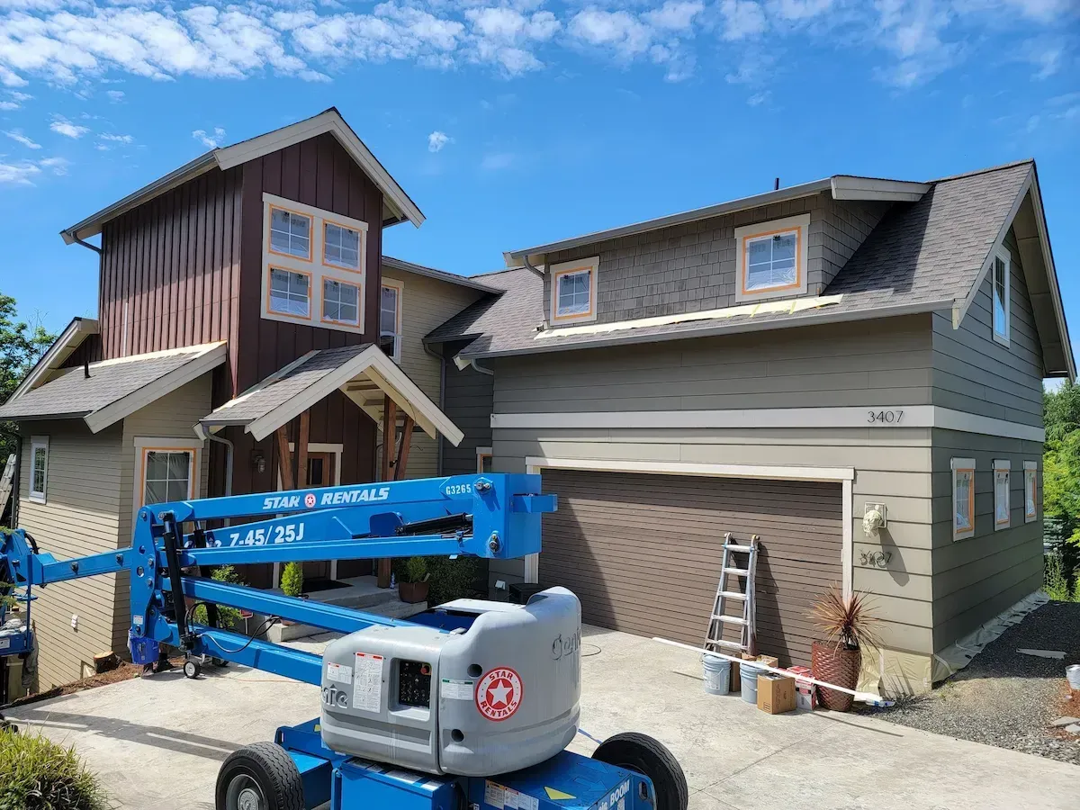 A house being painted by a local contractor