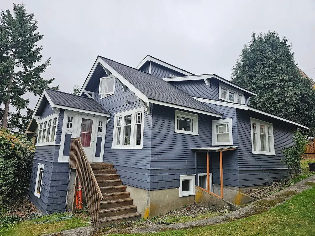 Painting job on a house in Bellingham, WA.