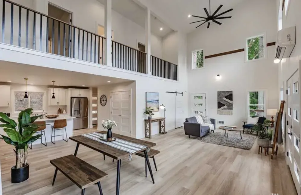 Large living room painted white by a painter