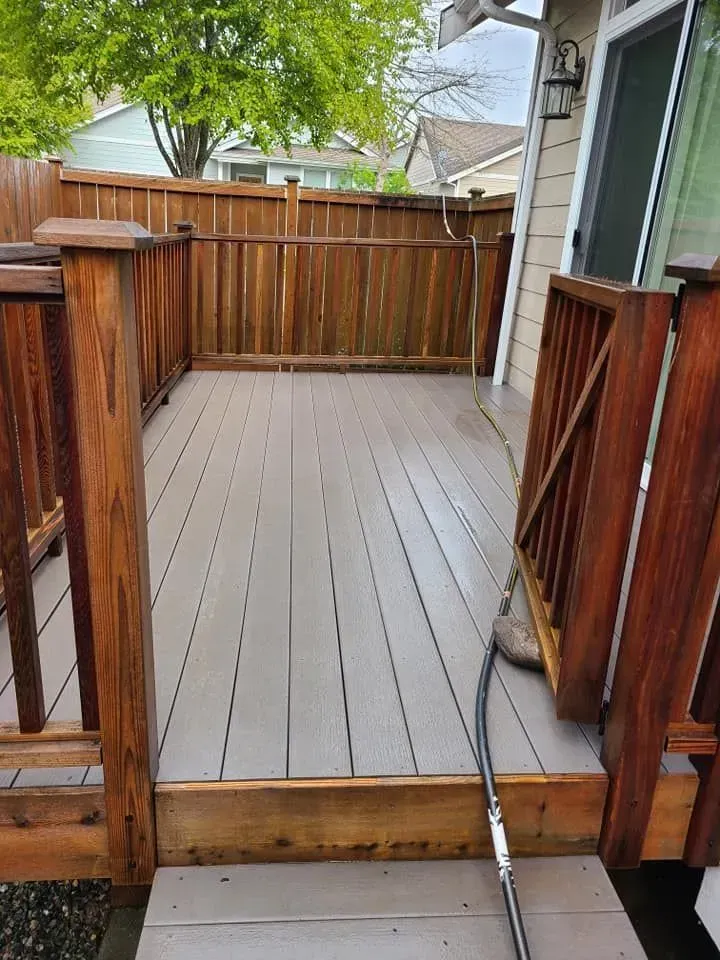 Brown deck siding with a fresh coat of paint