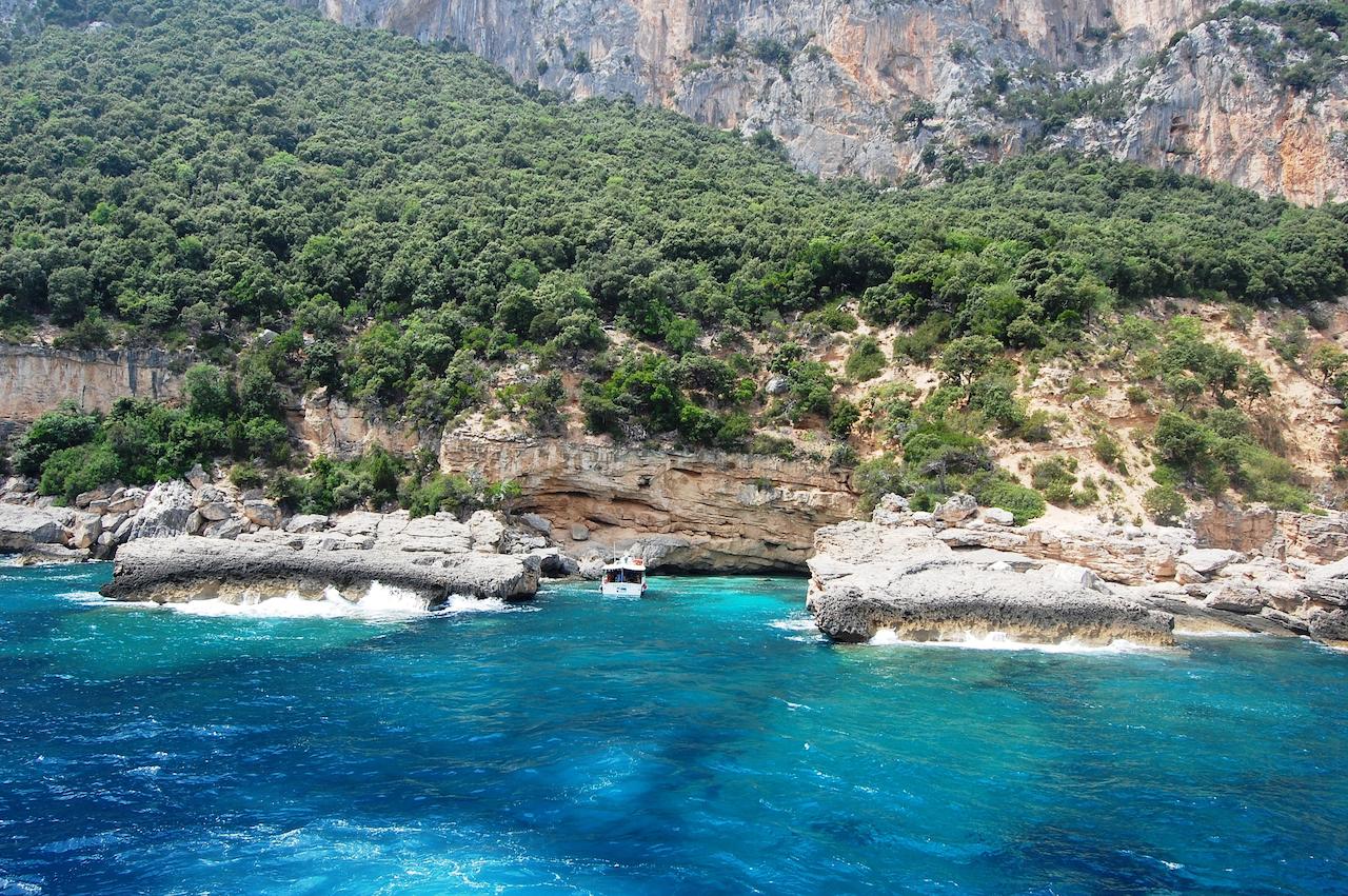 piccola insenatura con rocce e alberi