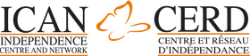 A logo for ican cerd independence centre and network
