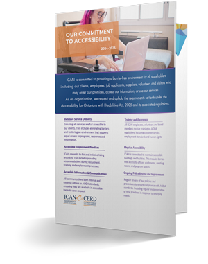 A pamphlet that says our commitment to accessibility