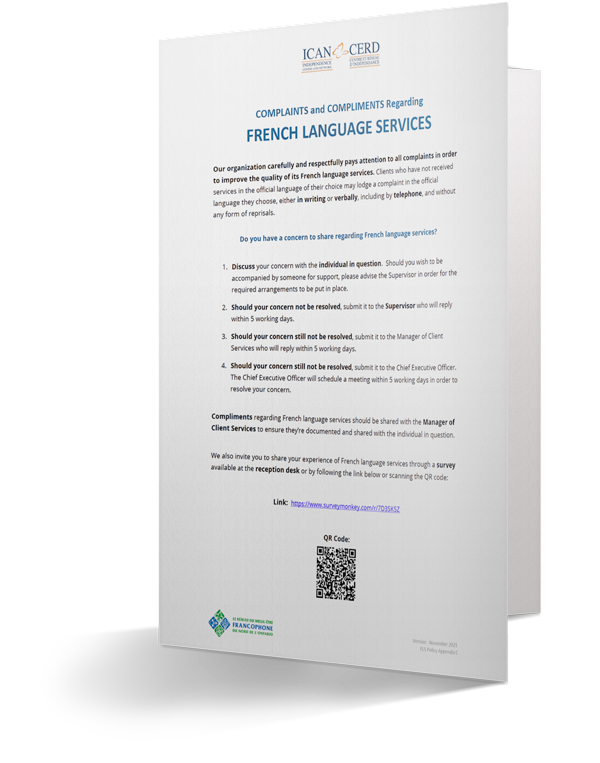 A pamphlet that says our commitment to accessibility