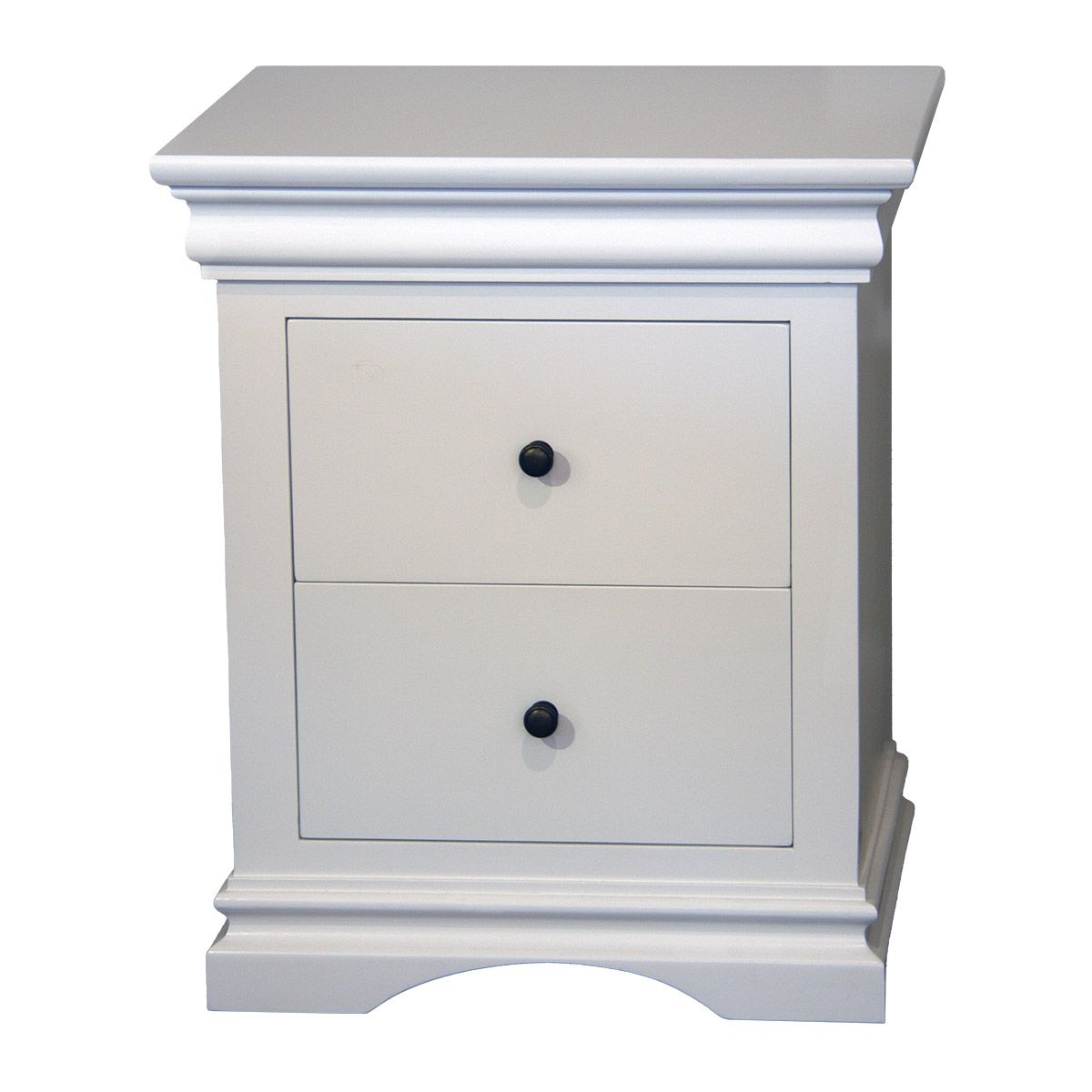 A white painted Bedside unit with two drawers