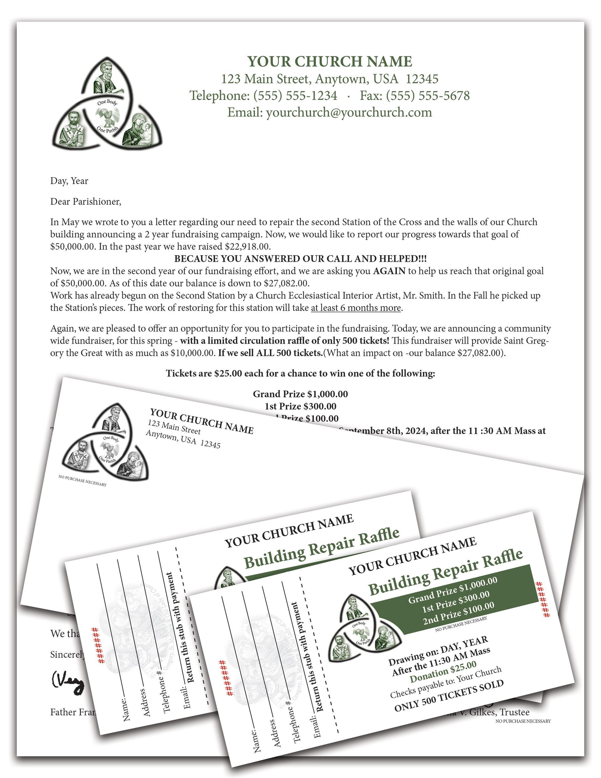 A flyer that says faith in action is love on it