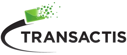 A logo for a company called transact is shown on a white background.