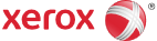 A red and white xerox logo on a white background
