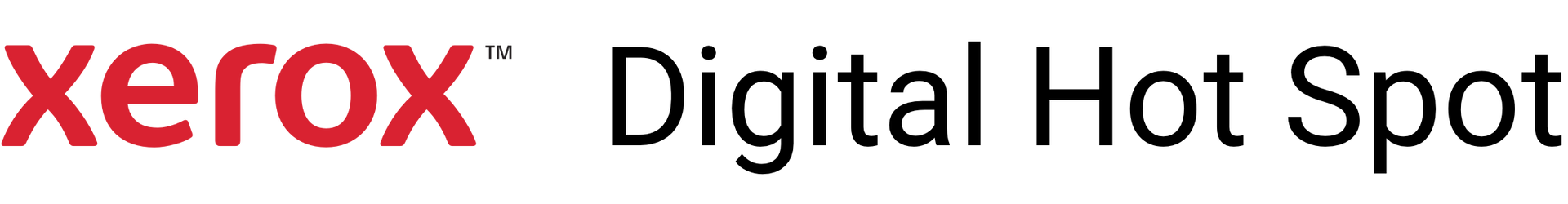Xerox digital hot spot logo on a white background