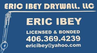 a blue sign for eric ibey drywall llc