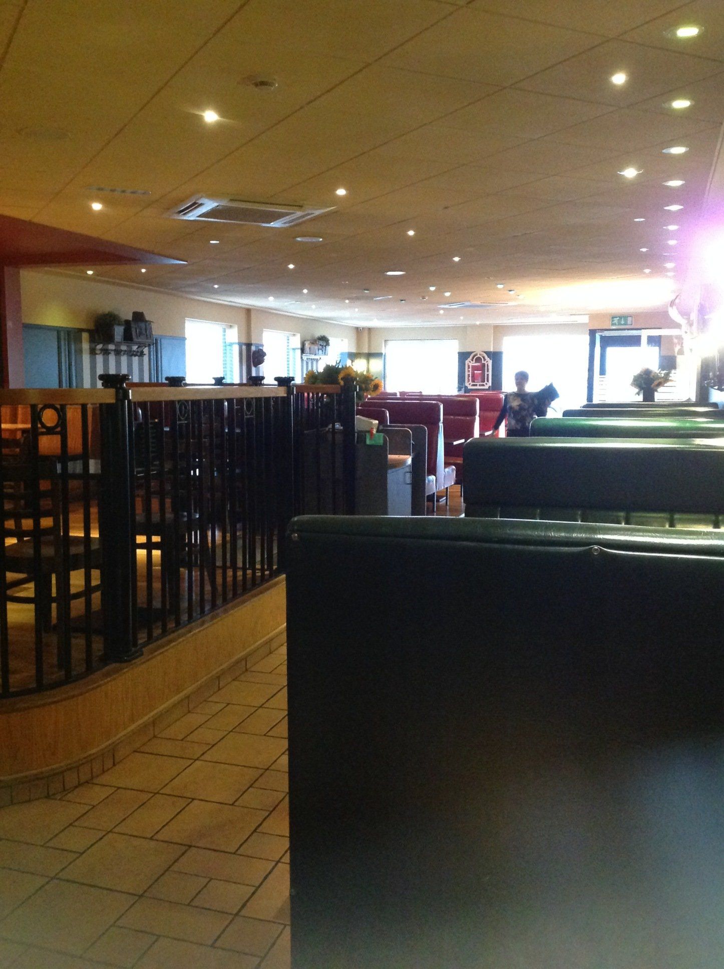 A restaurant with a sign that says ' a ' on it