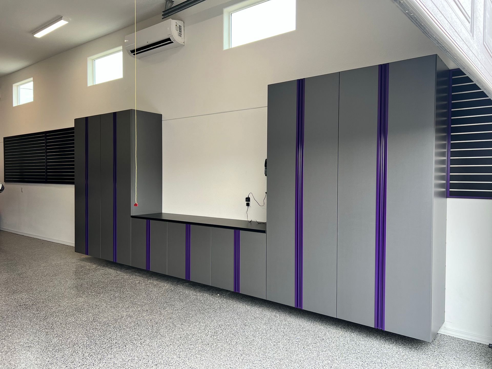 Pewter Frost Powder Coated Purple Handles,