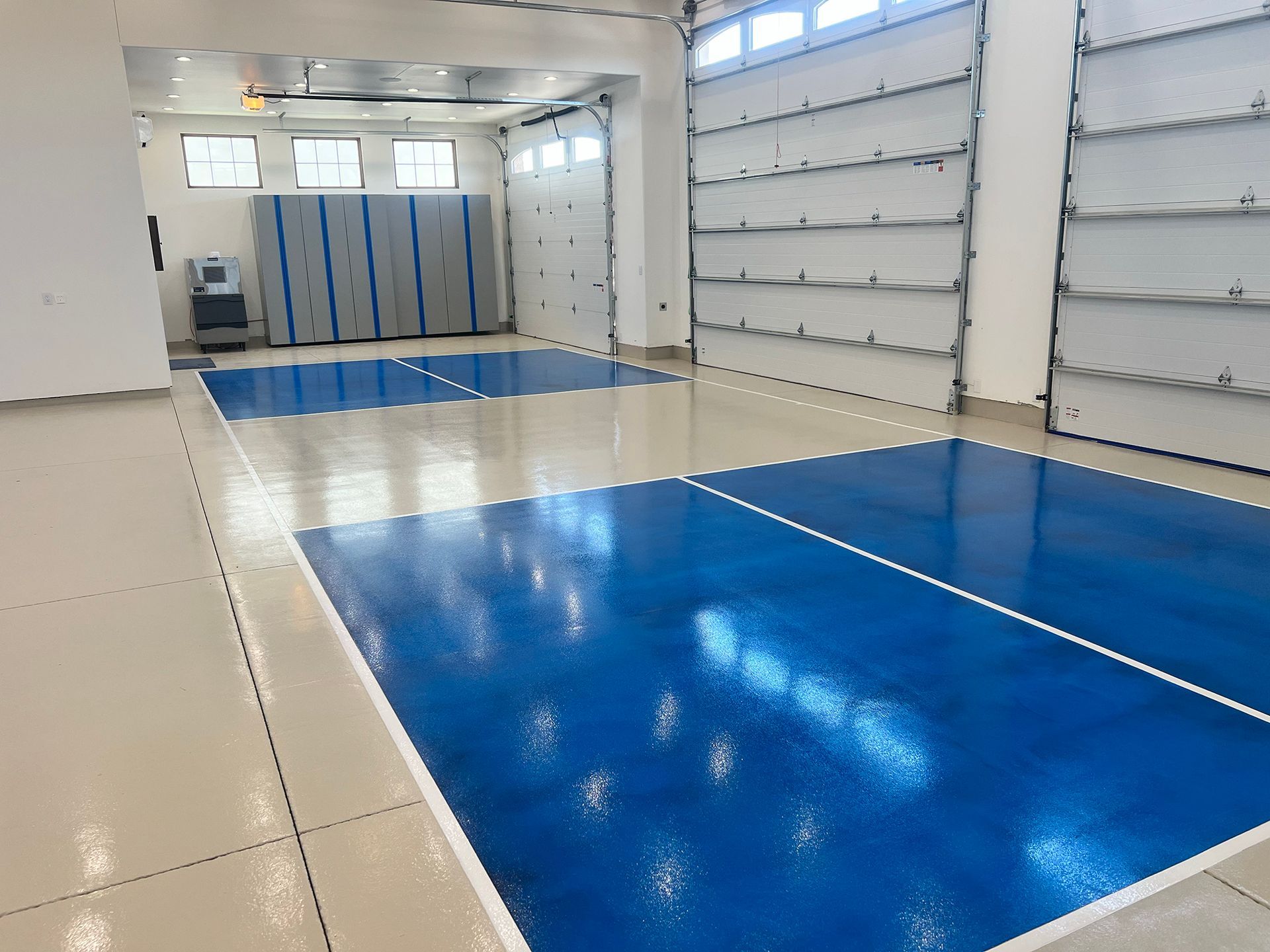 pickle ball court, flooring, full throttle custom spaces