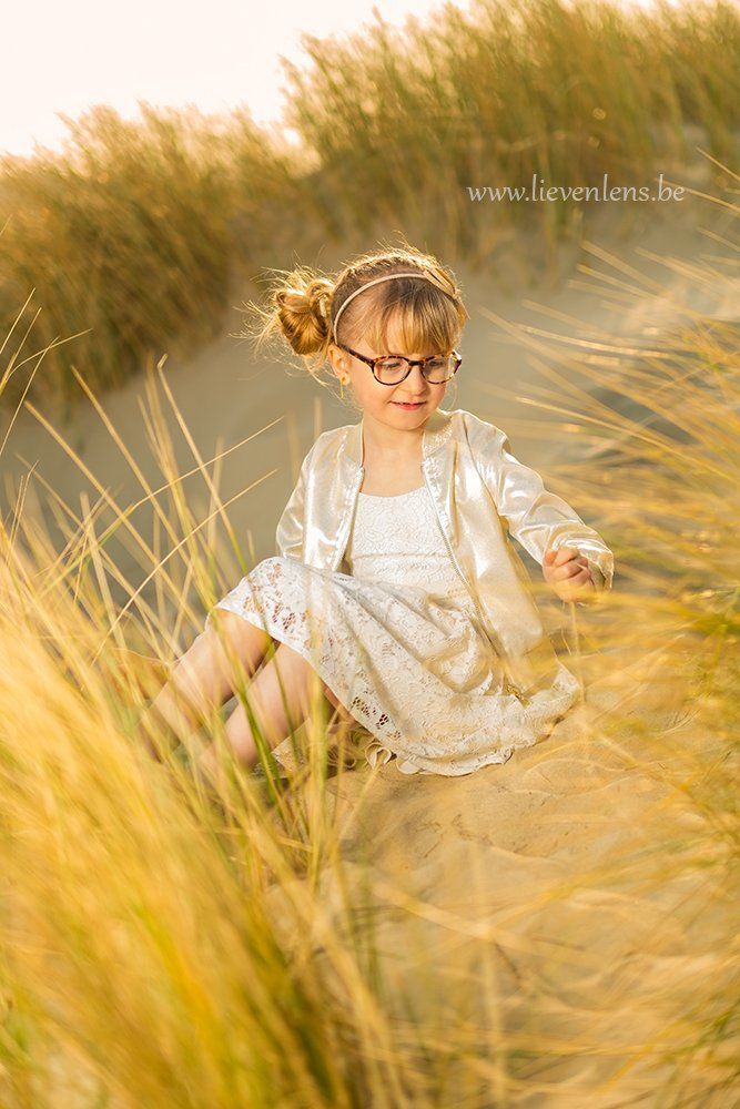 communie foto meisje duinen