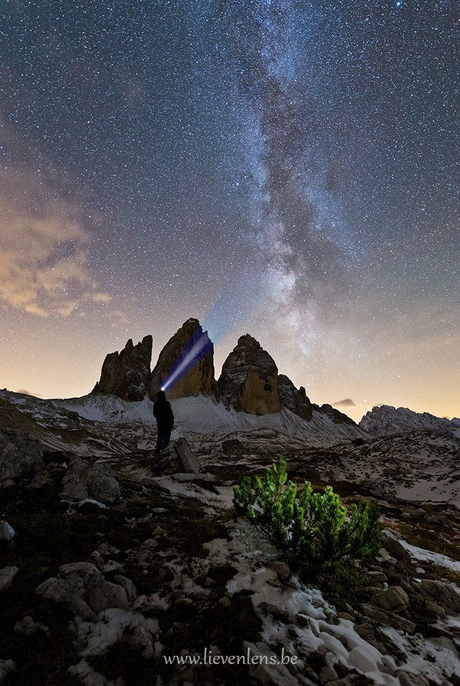 Drei zinnen aplen dolomites en milkyway