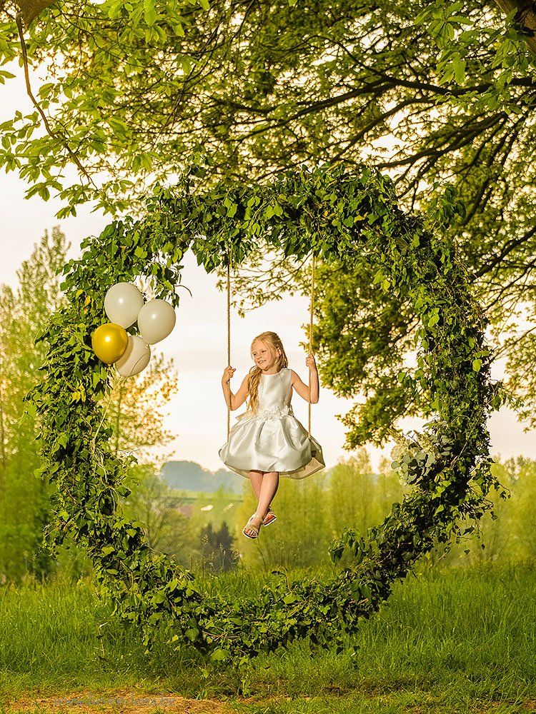 originele communiefoto's voor een meisje