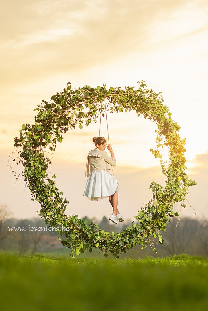 Originele communiefoto meisje buiten