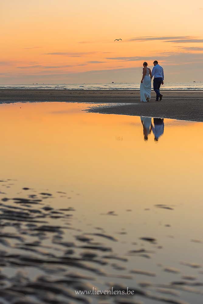 bride and groom beach