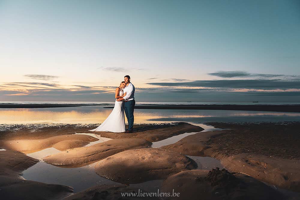 voorbeeld trouwfoto's op het strand