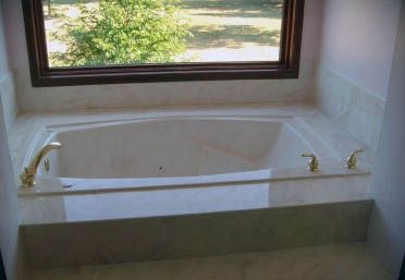 bathtub near window