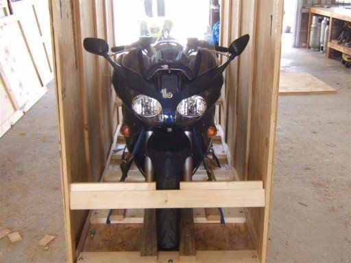 Motorcycle in cargo box - Crating in Tampa, FL