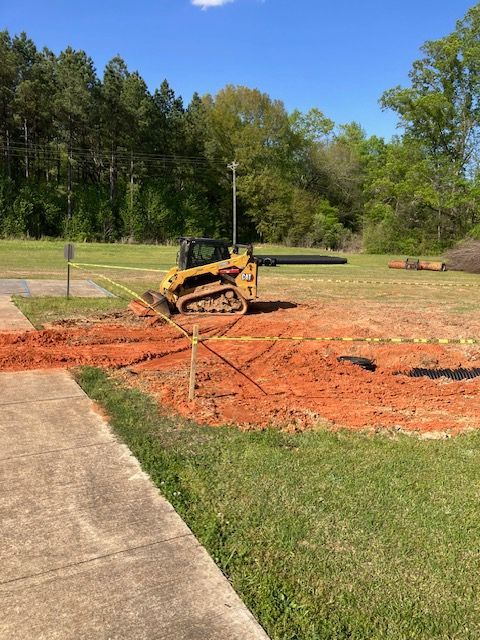 Construction site, metal studs and beams framework, exposed roof.
