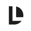 A black and white letter l with a circle around it on a white background.