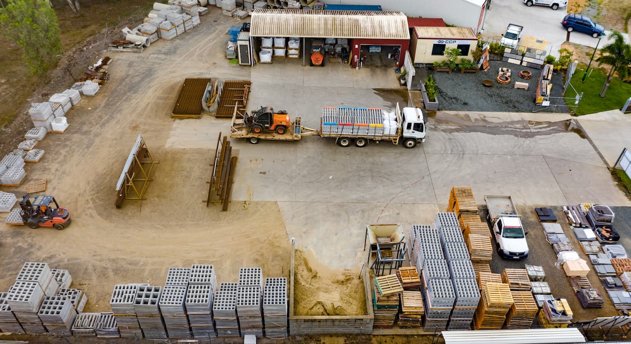 CCP Yard with Concrete Masonry Blocks — Cannonvale Concrete Products in Cannonvale, QLD