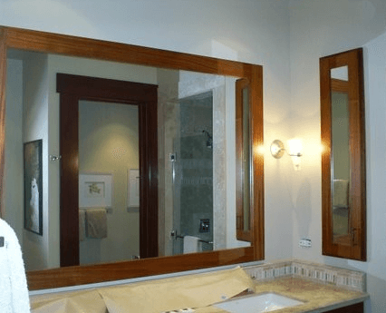 Bathroom with new mirror after glass installation in Kailua-Kona, HI